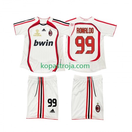 Billiga Fotbollströjor AC Milan RONALDO 9 2006 2007 Retro Barn Borta tröja Kortärmad